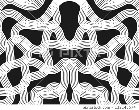 Abstract black white wavy line pattern background geometric design template card element minimalistic vertical horizontal 132143574