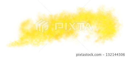 Bright yellow smoke cloud trail on transparent background with realistic puff explosion effect and chemical spray Bright yellow smoke cloud trail on transparent background with realistic puff explosion effect and chemical spray 132144306