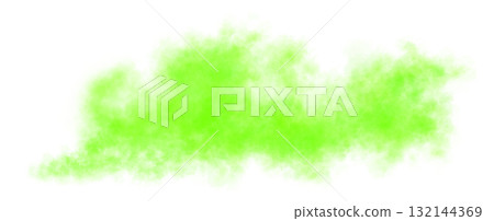 Vibrant green smoke cloud trail on transparent background with realistic puff explosion effect and chemical spray Vibrant green smoke cloud trail on transparent background with realistic puff explosion effect and chemical spray 132144369