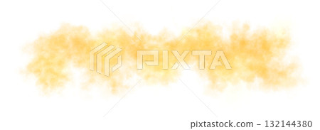 Orange mist wave with smoky texture on transparent background blending softly in warm glowing horizontal composition 132144380