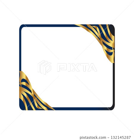 luxury simple and elegant blue gold portrait certificate border for graduation 132145287