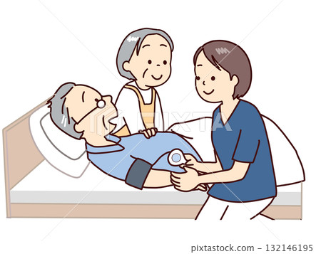 Home care: Checking blood pressure and assessing the condition 132146195