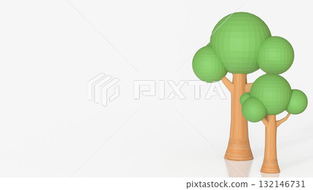 The Tree on white background  for Energy or eco concept 3d rendering. 132146731