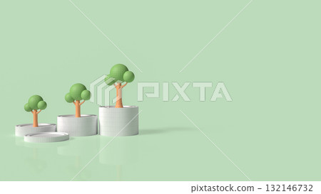 The Tree and coins for Earn or Business concept 3d Rendering. 132146732