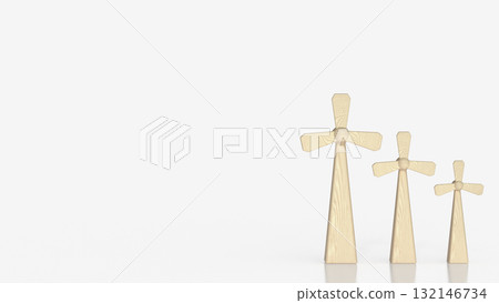 The Windmill  for Energy or eco concept 3d rendering. 132146734