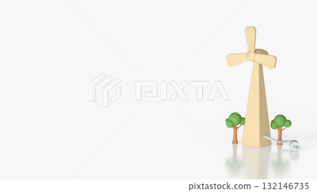 The Windmill for Energy or eco concept 3d rendering. The Windmill for Energy or eco concept 3d rendering. 132146735