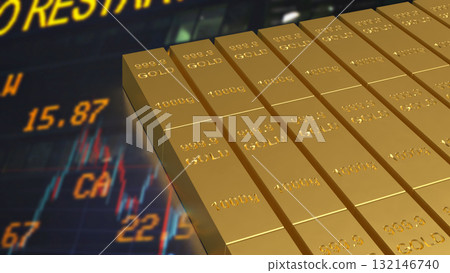 The Gold Bar for Business concept 3d Rendering. The Gold Bar for Business concept 3d Rendering. 132146740