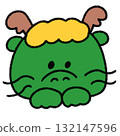 Cute and relaxed hand-drawn illustration of the Chinese zodiac sign, the dragon 132147596