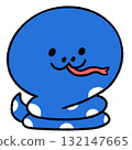 Cute and relaxed hand-drawn illustration of the zodiac snake 132147665