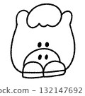 Cute and relaxed hand-drawn illustration of the zodiac horse (monochrome) 132147692