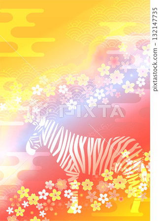 馬年賀卡十二生肖背景 132147735