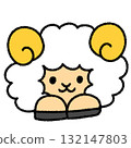 Cute and relaxed hand-drawn illustration of the Chinese zodiac sign sheep 132147803