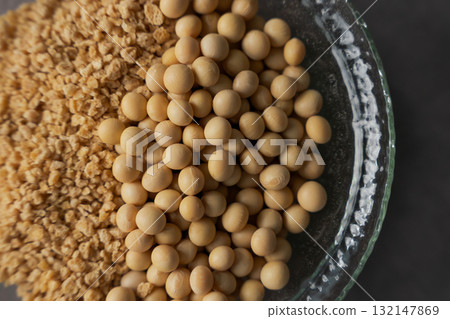 Soybeans on the table 132147869