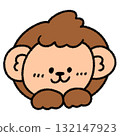 Cute and relaxed hand-drawn illustration of the zodiac sign of the monkey 132147923