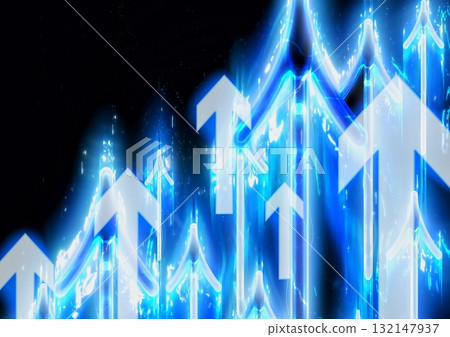 3d illustration of countless abstract blue light arrows moving in technology concept 132147937