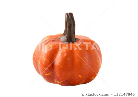 Orange pumpkin figurine (Halloween) on transparent background (png) 132147946