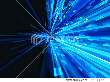 3d illustration of countless abstract blue light arrows moving upwards in a technology concept 132147962