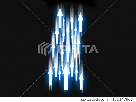 3d illustration of countless abstract blue light arrows moving upwards in a technology concept 3d illustration of countless abstract blue light arrows moving upwards in a technology concept 132147968