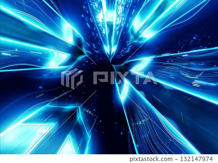 3d illustration of countless abstract blue light arrows moving upwards in a technology concept 3d illustration of countless abstract blue light arrows moving upwards in a technology concept 132147974