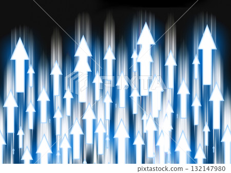 3d illustration of countless abstract blue light arrows moving upwards in a technology concept 3d illustration of countless abstract blue light arrows moving upwards in a technology concept 132147980