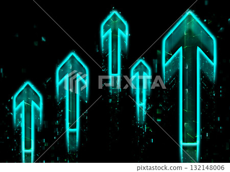 3d illustration of countless abstract blue light arrows moving upwards in a technology concept 3d illustration of countless abstract blue light arrows moving upwards in a technology concept 132148006