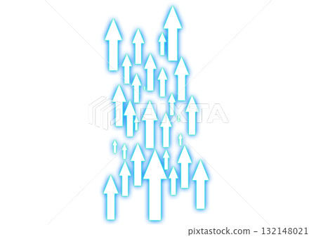 3d illustration of countless abstract blue light arrows moving upwards in a technology concept 3d illustration of countless abstract blue light arrows moving upwards in a technology concept 132148021