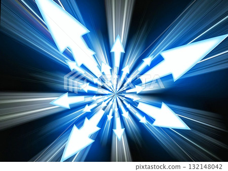 3d illustration of countless abstract blue light arrows moving upwards in a technology concept 3d illustration of countless abstract blue light arrows moving upwards in a technology concept 132148042