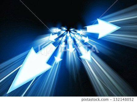 3d illustration of countless abstract blue light arrows moving upwards in a technology concept 3d illustration of countless abstract blue light arrows moving upwards in a technology concept 132148052