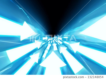 3d illustration of countless abstract blue light arrows moving upwards in a technology concept 132148054