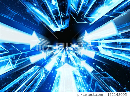 3d illustration of countless abstract blue light arrows moving upwards in a technology concept 3d illustration of countless abstract blue light arrows moving upwards in a technology concept 132148095