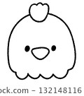 Cute and relaxed hand-drawn illustration of a zodiac bird (monochrome) 132148116