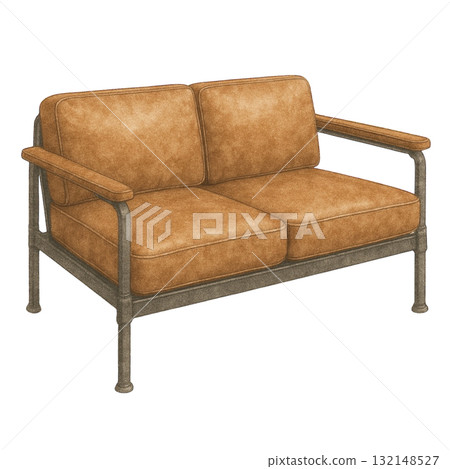 Industrial style sofa illustration Industrial style sofa illustration 132148527