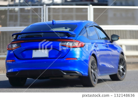 Blue Japanese sports car Blue Japanese sports car 132148636