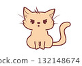 Brown cat with a displeased expression 132148674