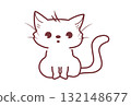 Cute white cat illustration 132148677