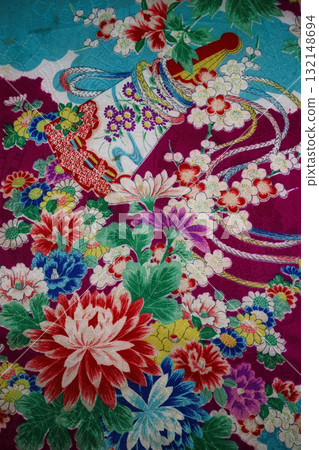 古董和服布料 132148694