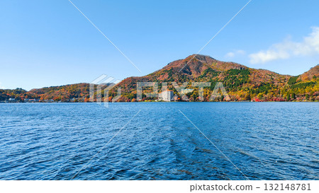 Mount Haruna, Lake Haruna, and Mount Kamikabe (Autumn) 132148781