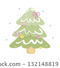 Christmas tree with snow 132148819
