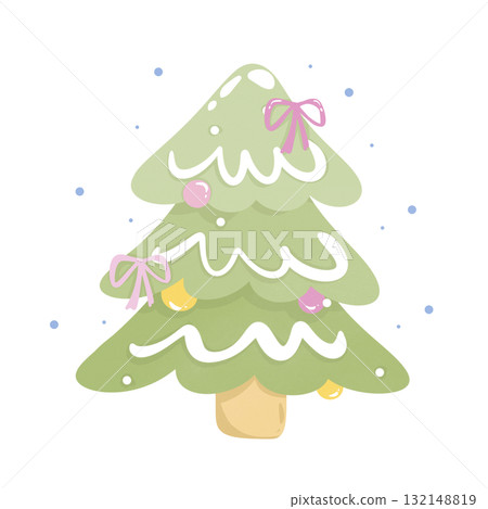 Christmas tree with snow 132148819
