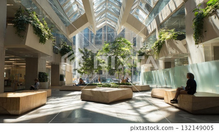 Indoor Garden With Natural Light and Seating Indoor Garden With Natural Light and Seating 132149005