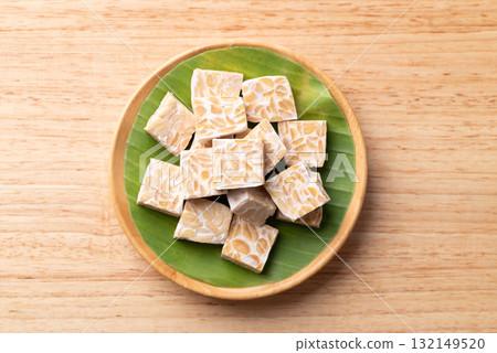 Tempeh made from fermented soybeans,Traditional Indonesian food, Healthy vegan Tempeh made from fermented soybeans,Traditional Indonesian food, Healthy vegan 132149520