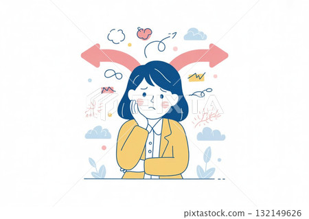 Woman confused about choice 132149626