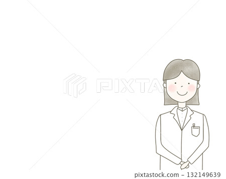 醫療/化學/食品相關女性白大褂插畫素材 醫療/化學/食品相關女性白大褂插畫素材 132149639