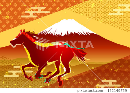 馬年賀卡十二生肖背景 馬年賀卡十二生肖背景 132149759