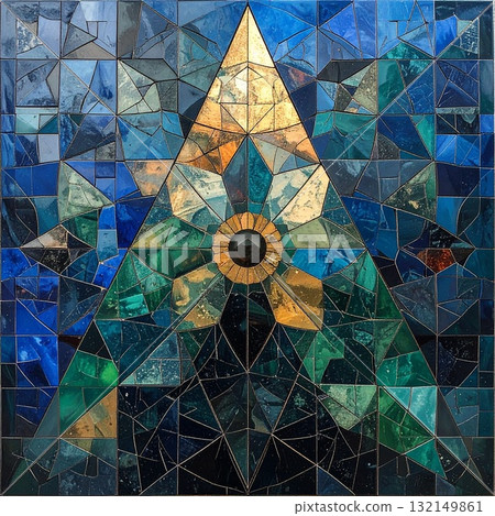 [AI 生成圖像] 現代藝術三角形設計 132149861