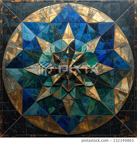 [AI 生成圖像] 現代藝術三角形設計 132149863