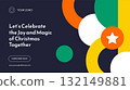 Merry Christmas Celebration Thumbnail Illustration Flat Cartoon Holiday Template 132149881