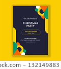 Merry Christmas Celebration Invitation Flat Cartoon Hand Drawn Style Template 132149883