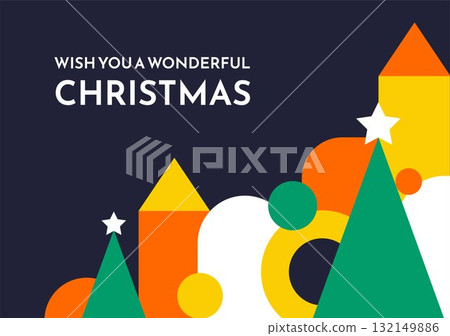 Merry Christmas Celebration Background Illustration Flat Cartoon Hand Drawn Style 132149886