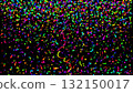illustration with neon fragments scattered like confetti across black background. 132150017